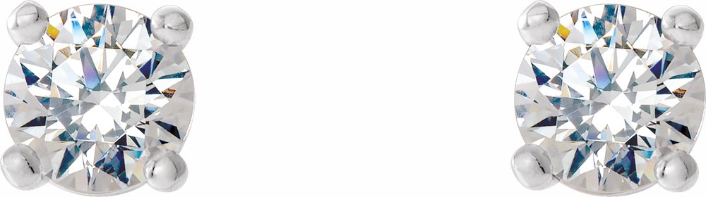 14K White Gold 1/3 CTW Lab-Grown Diamond 4-Prong Stud Earrings