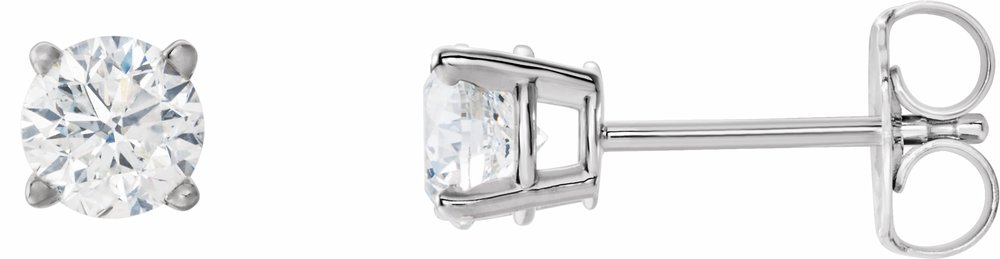 Sterling Silver 3/4 CTW Lab-Grown White Diamond Earrings