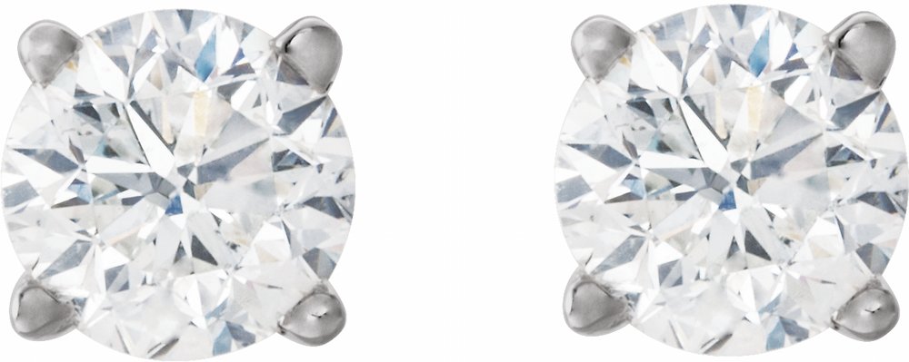 Sterling Silver 3/4 CTW Lab-Grown White Diamond Earrings