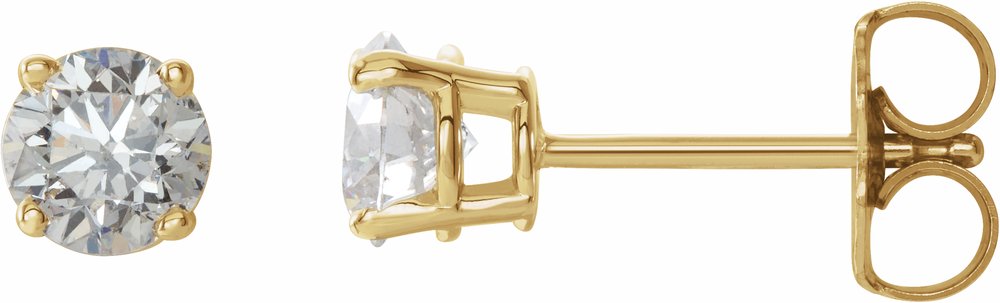 14K Yellow Gold 3/4 CTW Natural White Diamond Earrings