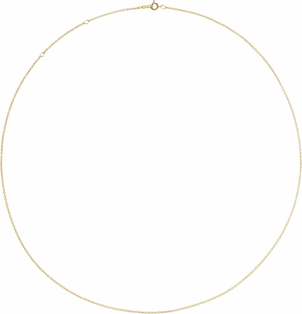 14K Yellow Gold 1 mm Adjustable Cable 16-18" Chain