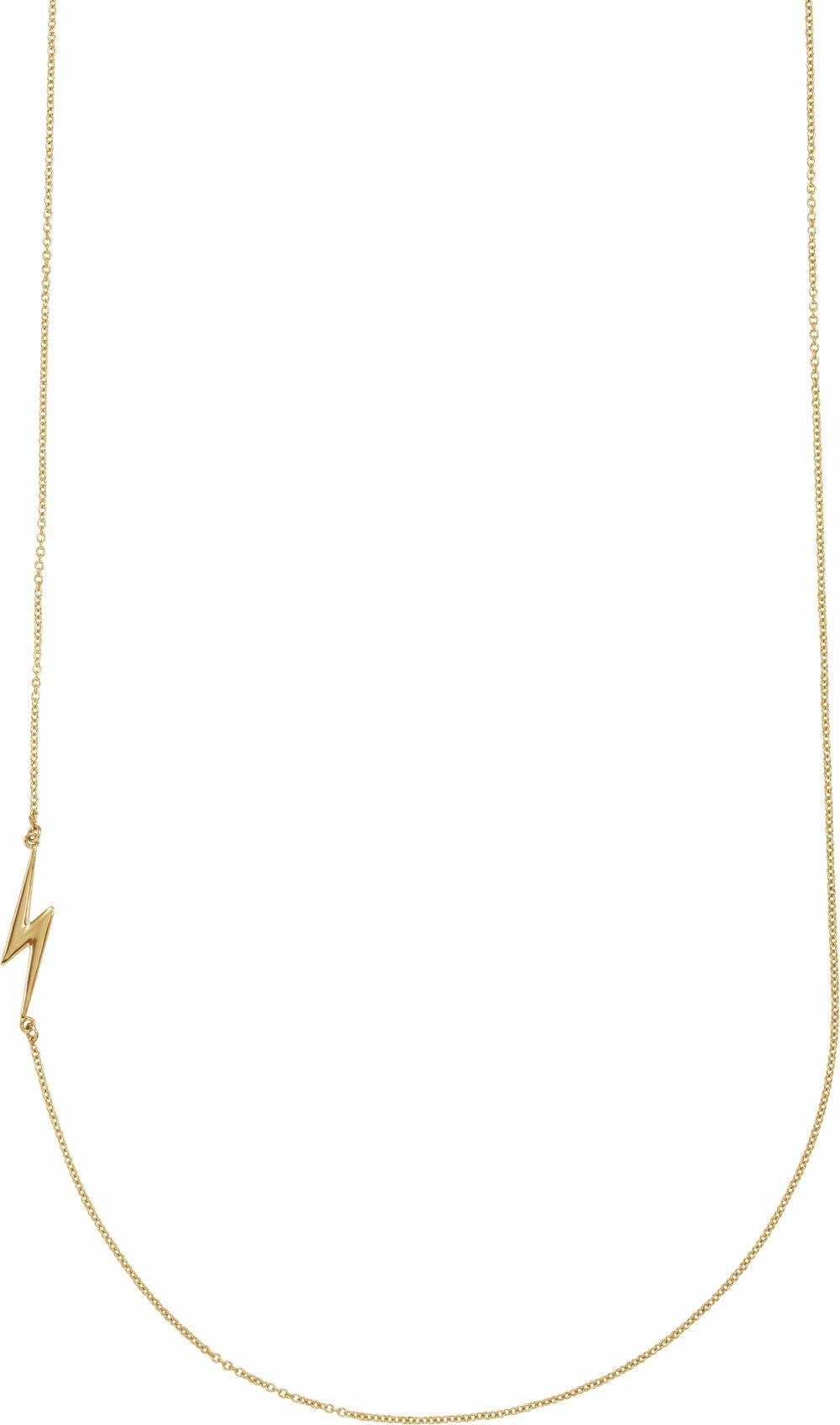 14K Yellow Lightning Bolt 16" Necklace