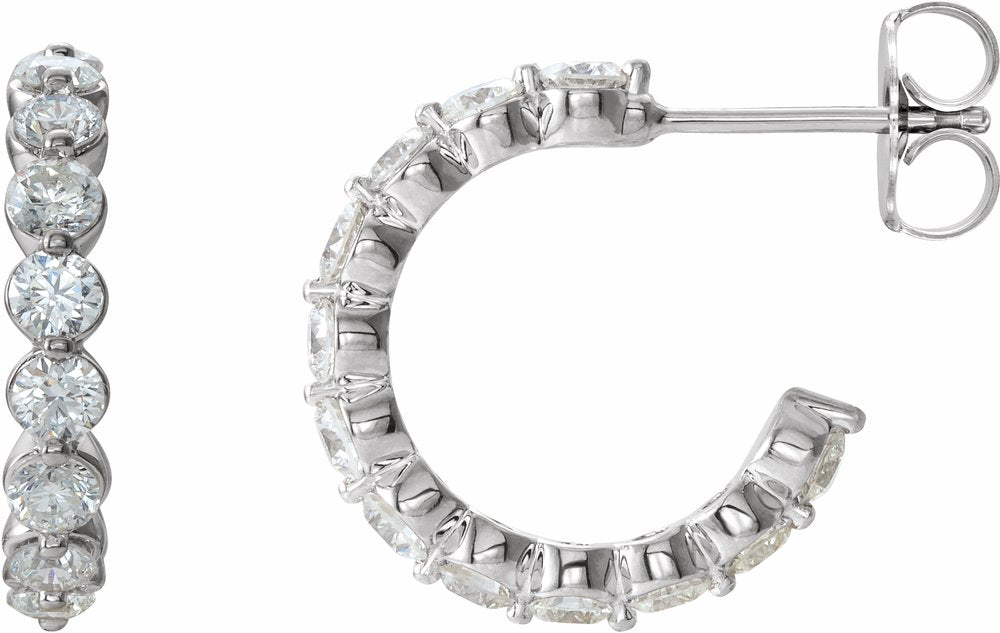 14K White Gold 1 3/8 CTW Lab-Grown Diamond 16.5 mm Hoop Earrings
