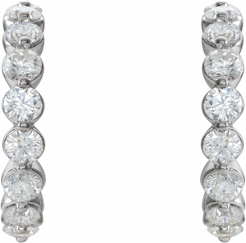 14K White Gold 1 3/8 CTW Lab-Grown Diamond 16.5 mm Hoop Earrings