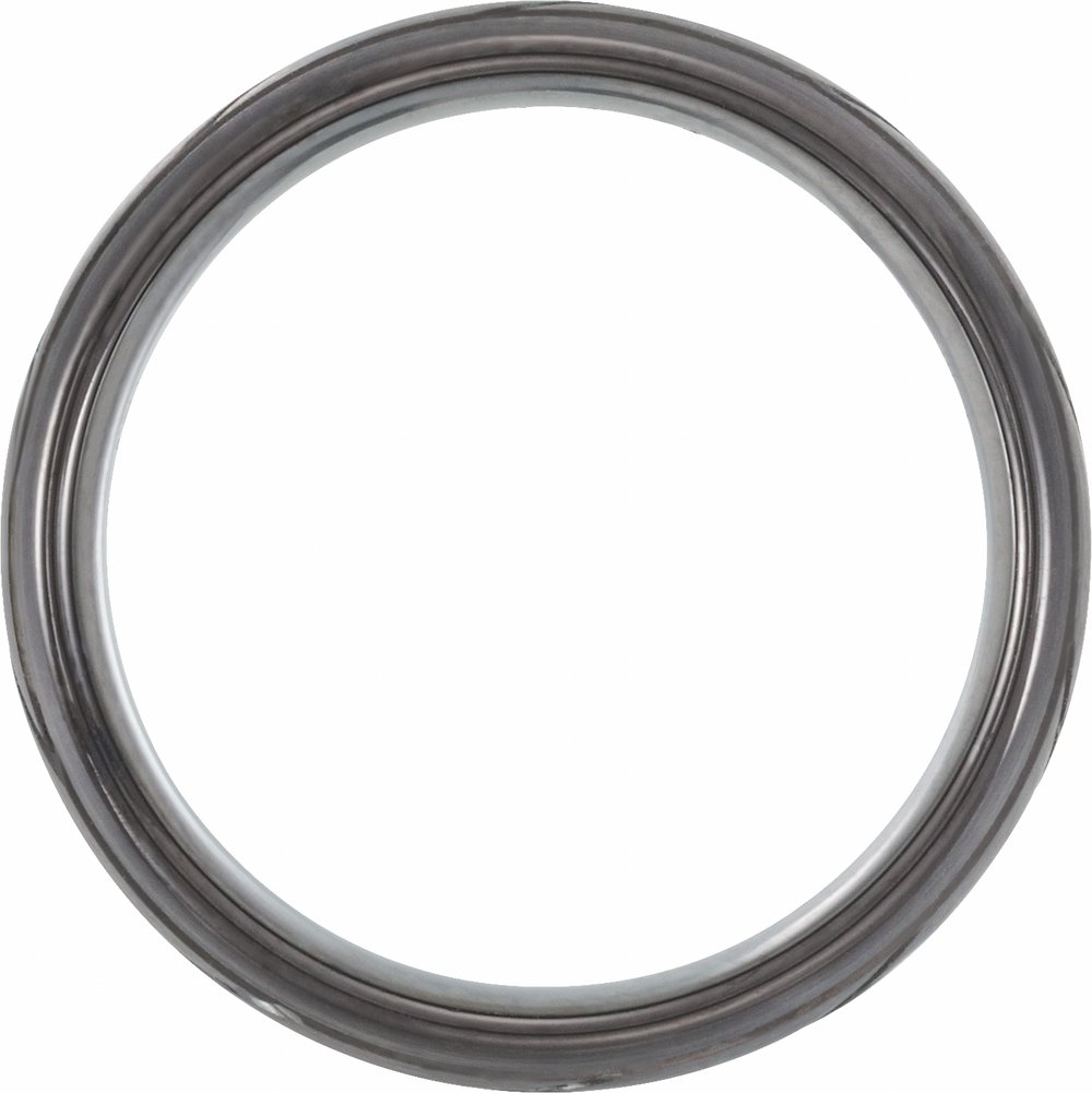 Black PVD Tungsten 8 mm Patterned Comfort-Fit Band Size 7.5