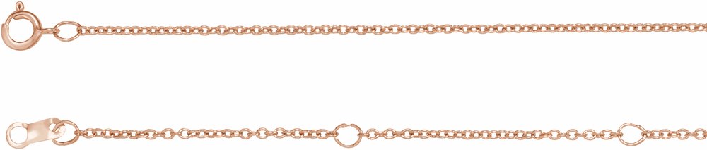 10K Rose Gold 1 mm Adjustable Cable 16-18" Chain