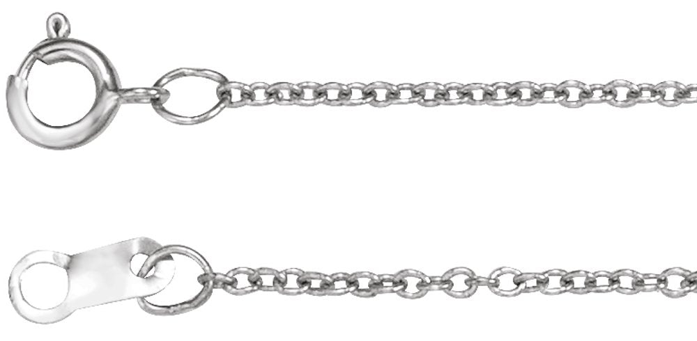 10K White Gold 1 mm Adjustable Cable 16-18" Chain