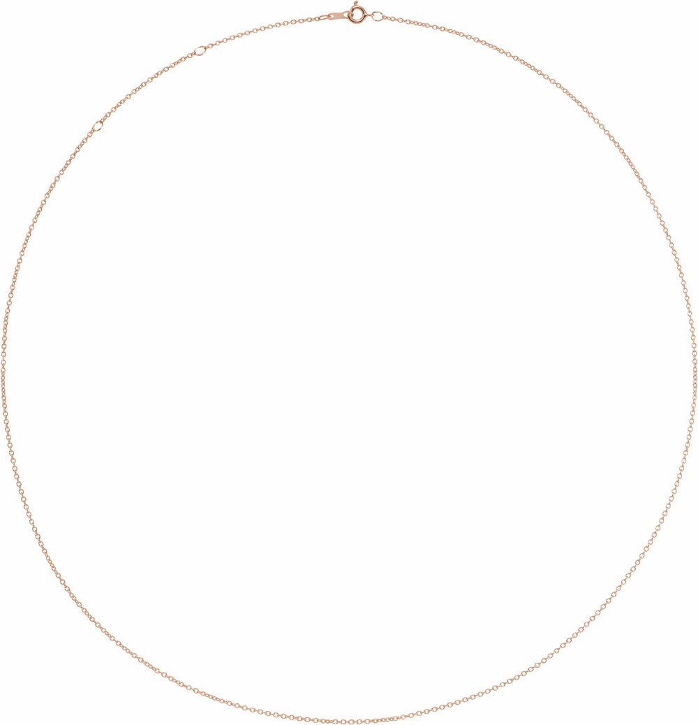 14K Rose Gold 1 mm Adjustable Cable 16-18" Chain