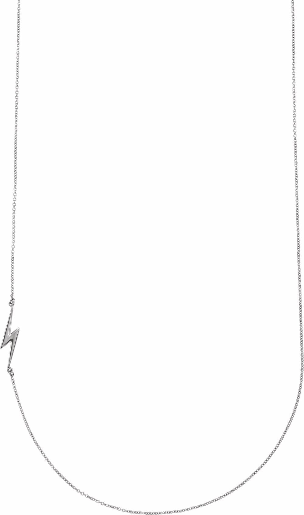 Sterling Silver Lightning Bolt 18" Necklace