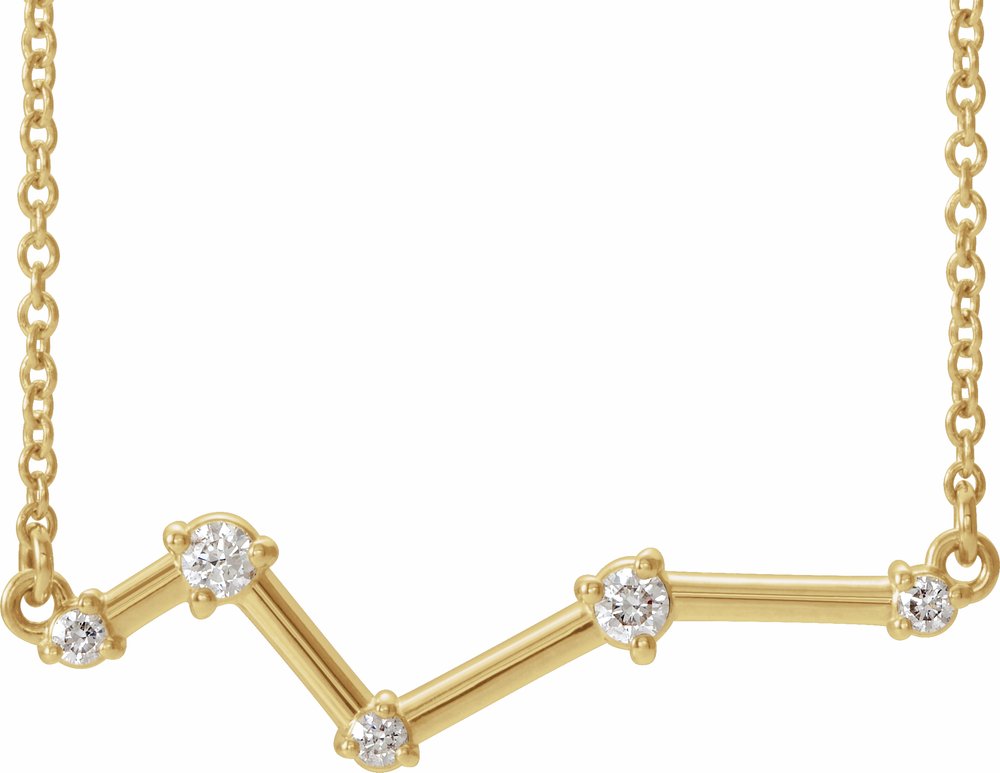 14K Yellow Gold 1/10 CTW Natural Diamond Constellation 18" Necklace