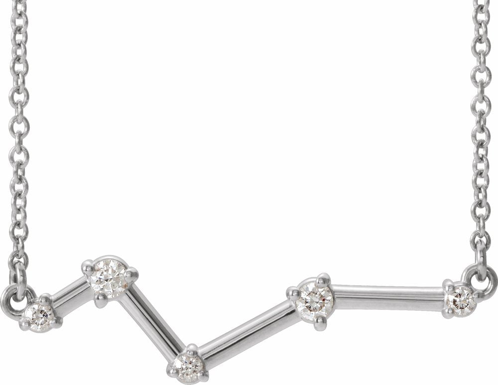 14K White Gold 1/10 CTW Natural Diamond Constellation 18" Necklace