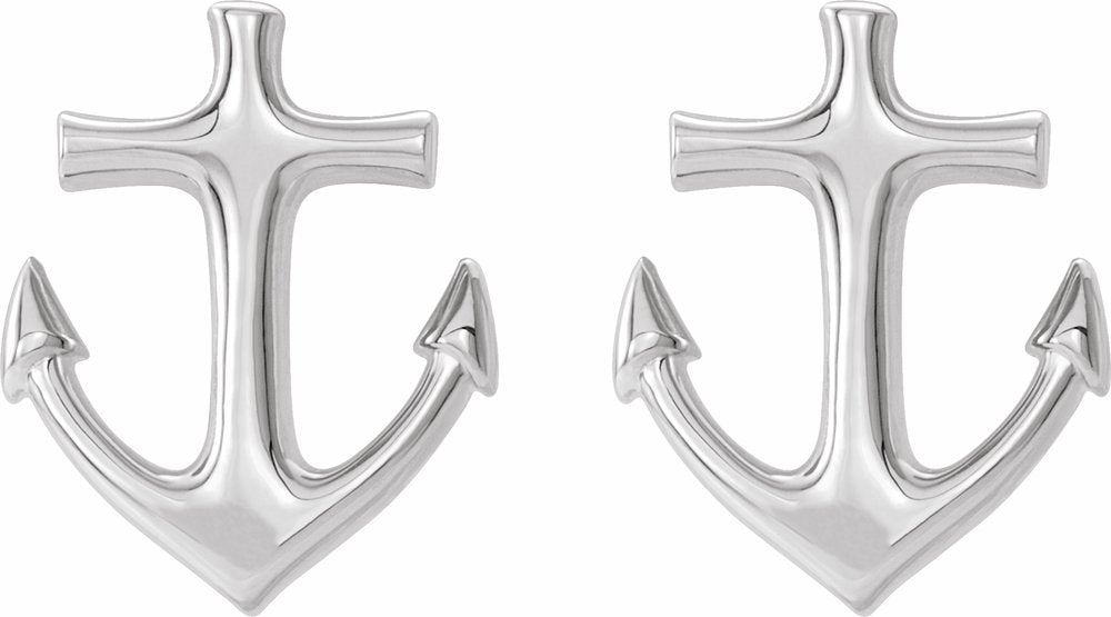 Sterling Silver Anchor Earrings