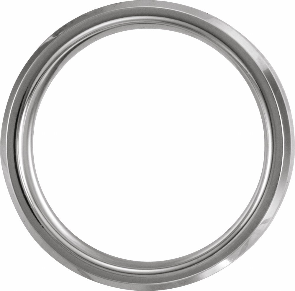 Cobalt 8 mm Beveled-Edge Manmade Wood Inlay Comfort-Fit Band Size 7.5