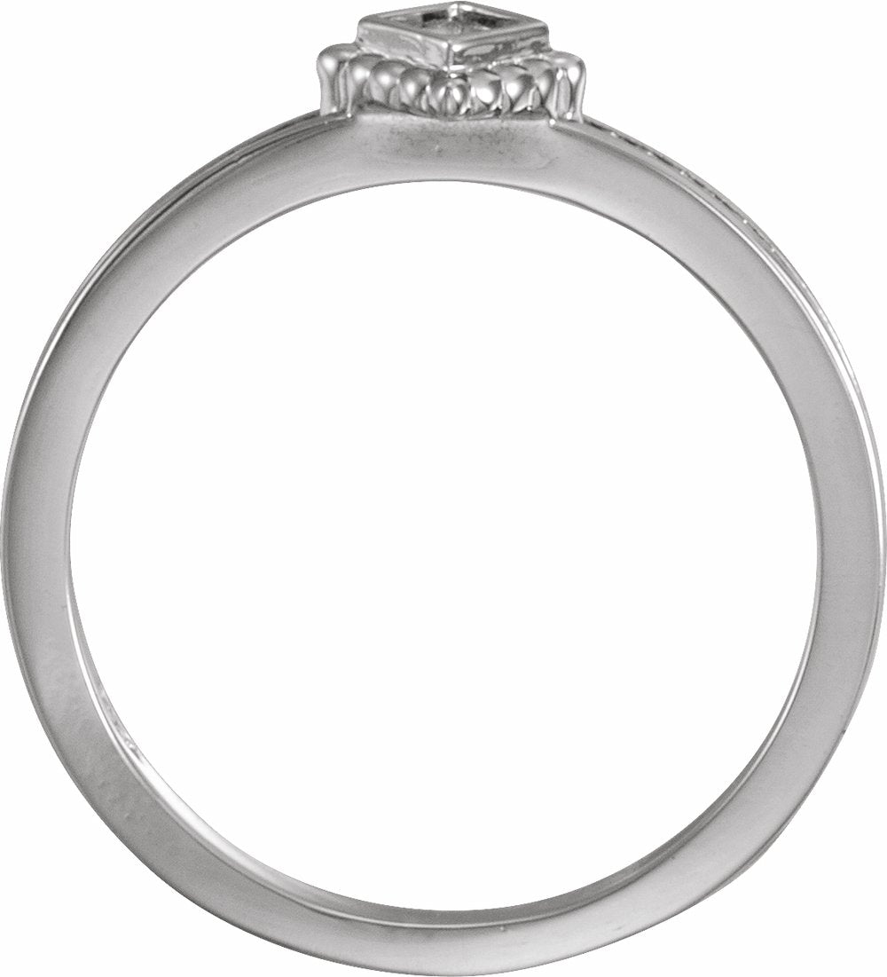 Sterling Silver Lab-Grown Ruby Family Stackable Ring