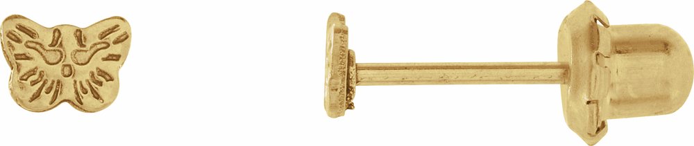 24K Gold-Washed Stainless Steel Butterfly Piercing Earrings