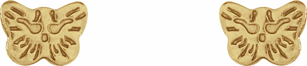 24K Gold-Washed Stainless Steel Butterfly Piercing Earrings