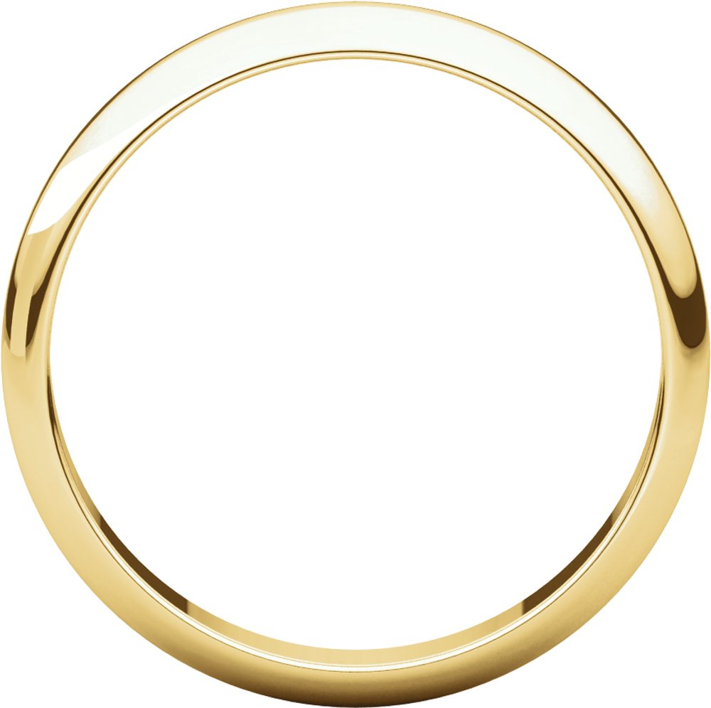 14K Yellow Gold 3.5 mm Half Round Band Size 4.5