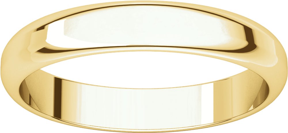 14K Yellow Gold 3.5 mm Half Round Band Size 6