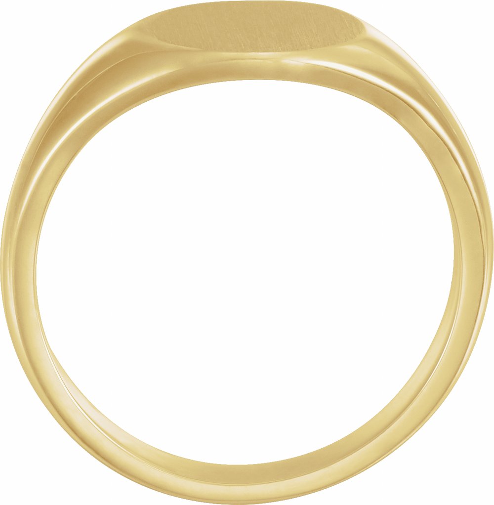 14K Yellow Gold 12.5x10.5 mm Oval Signet Ring
