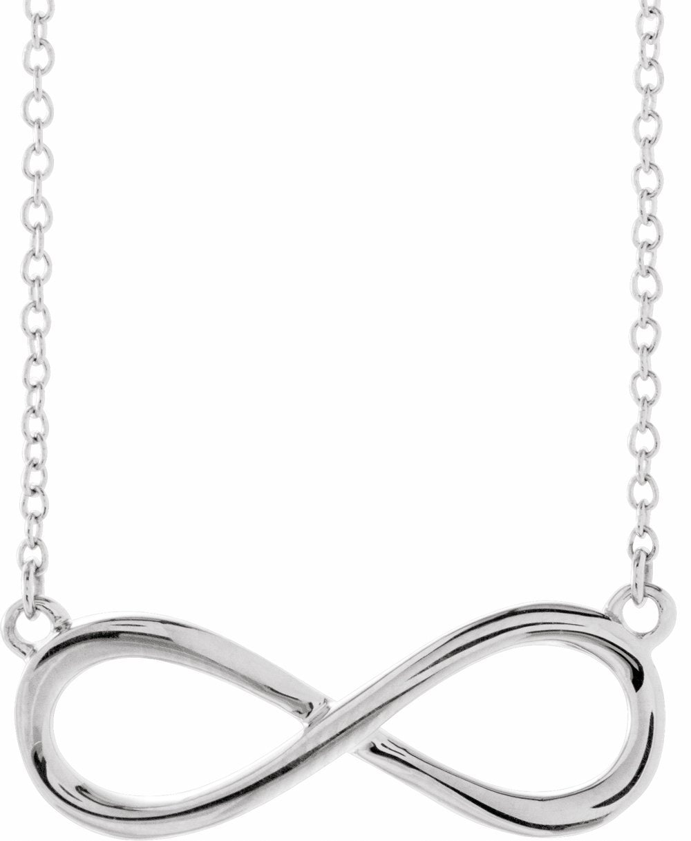 14K White Gold Infinity-Inspired 16-18" Necklace
