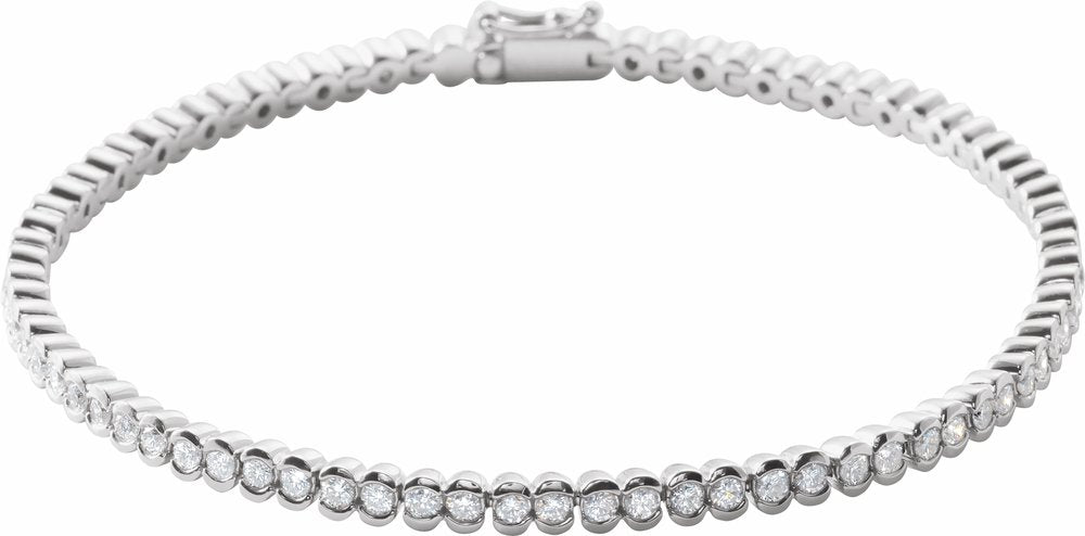 14K White Gold 2 CTW Natural Diamond Line 7" Bracelet