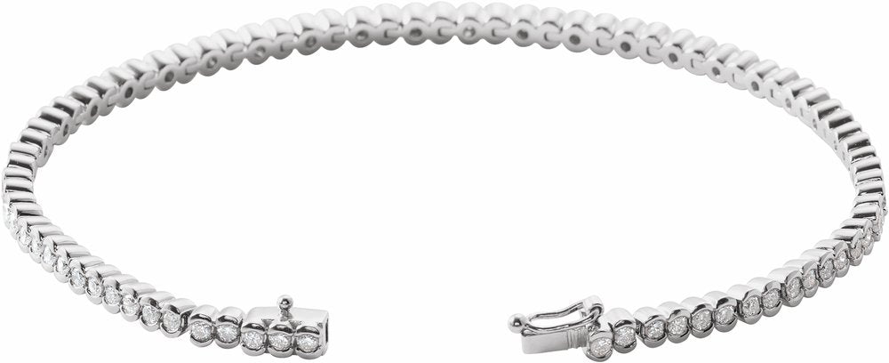 14K White Gold 2 CTW Natural Diamond Line 7" Bracelet