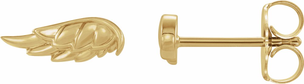 14K Yellow Gold Angel Wing Earrings