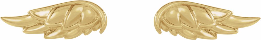 14K Yellow Gold Angel Wing Earrings