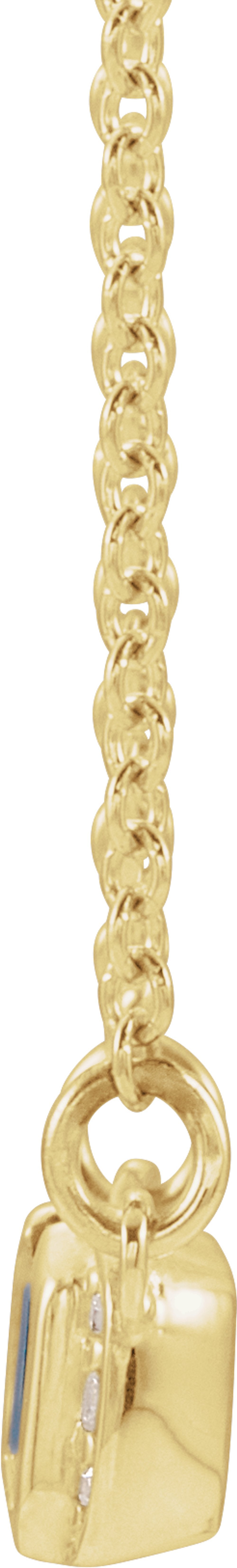 14K Yellow Gold Lab-Grown Ruby & .02 CTW Natural Diamond Bar 16" Necklace