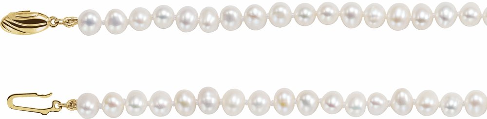 14K Yellow Gold Panache® Cultured White Freshwater Pearl 16" Necklace