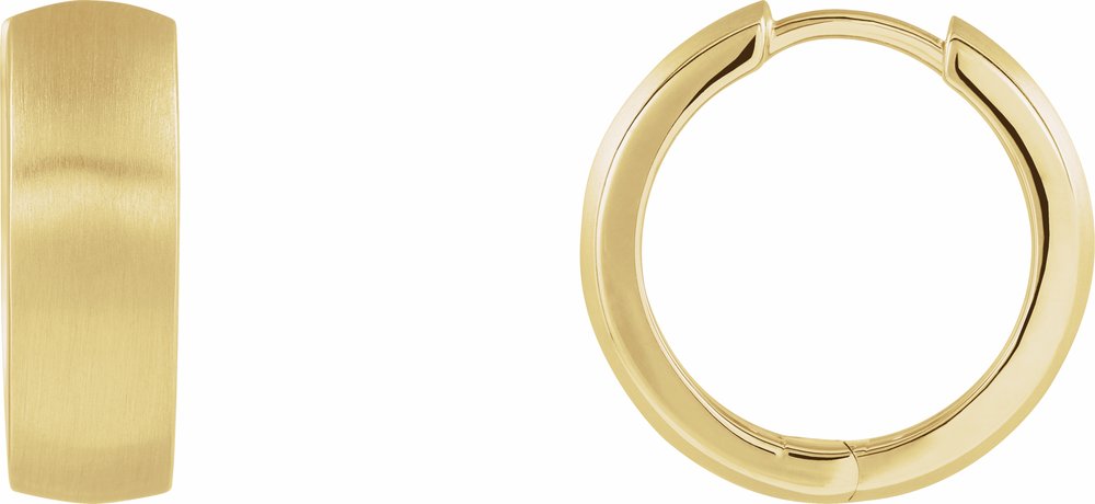 14K Yellow Gold 17.5 mm Hinged Hoop Earrings