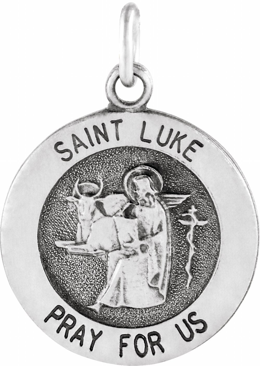 Sterling Silver 18 mm St. Luke Medal