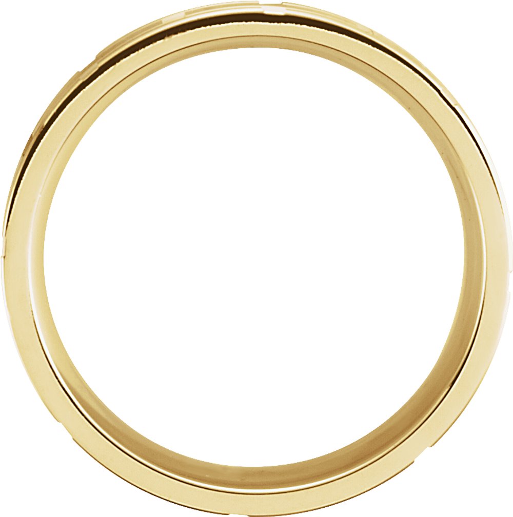 14K Yellow Gold 7 mm Grooved Band Size 9.5