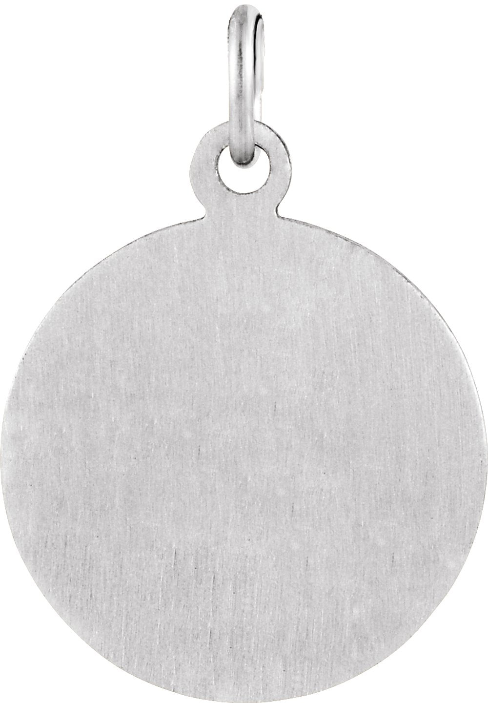 14K White 15 mm Round St. Luke Medal