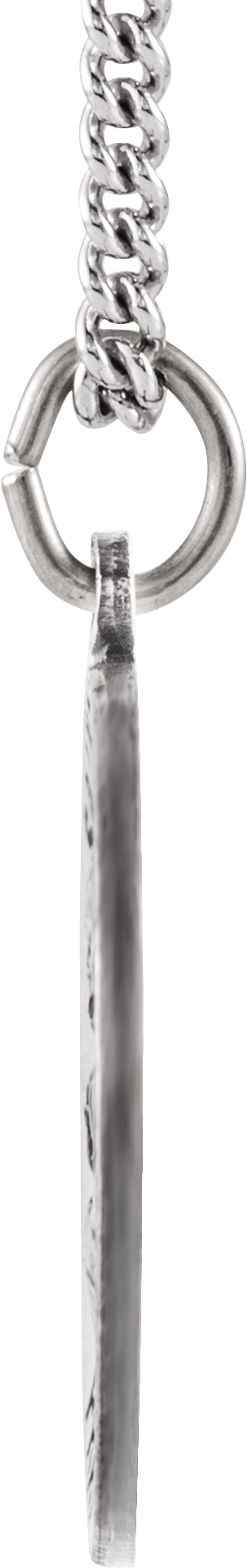 Sterling Silver 22 mm Round St. Joseph Medal 24" Necklace