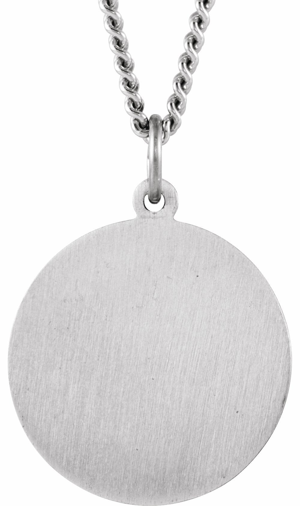 Sterling Silver 22 mm Round St. Joseph Medal 24" Necklace
