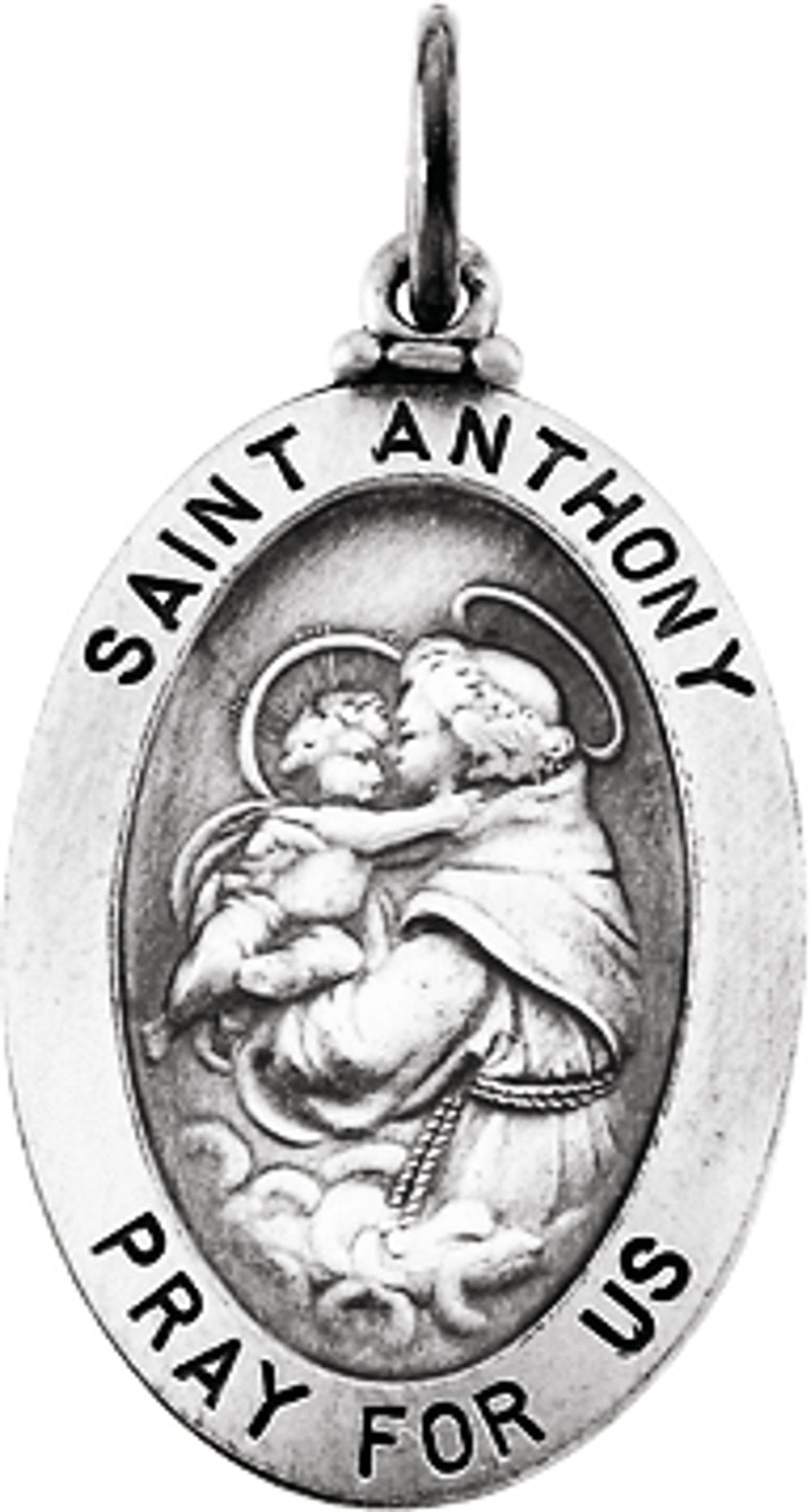 Sterling Silver 23x16 mm St. Anthony of Padua Medal