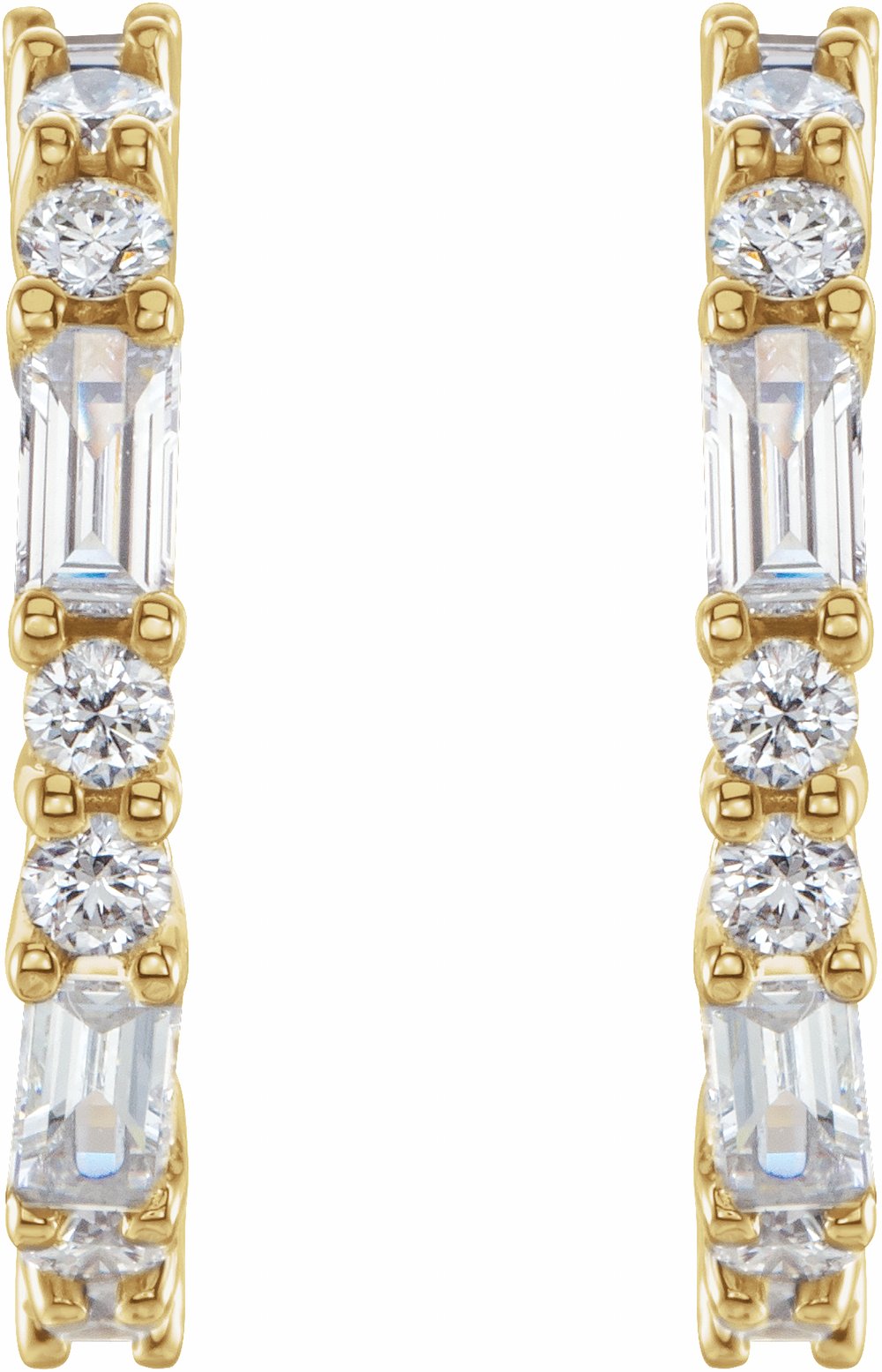 14K Yellow Gold 1/5 CTW Natural Diamond 17.2 mm Hoop Earrings