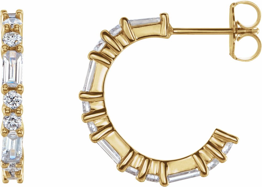 14K Yellow Gold 1/5 CTW Natural Diamond 17.2 mm Hoop Earrings
