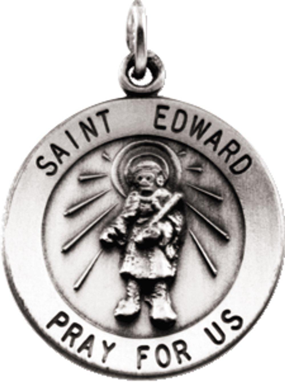 Sterling Silver 18 mm Round St. Edward Medal
