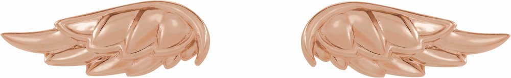 14K Rose Angel Wing Earrings