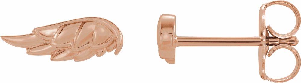 14K Rose Angel Wing Earrings
