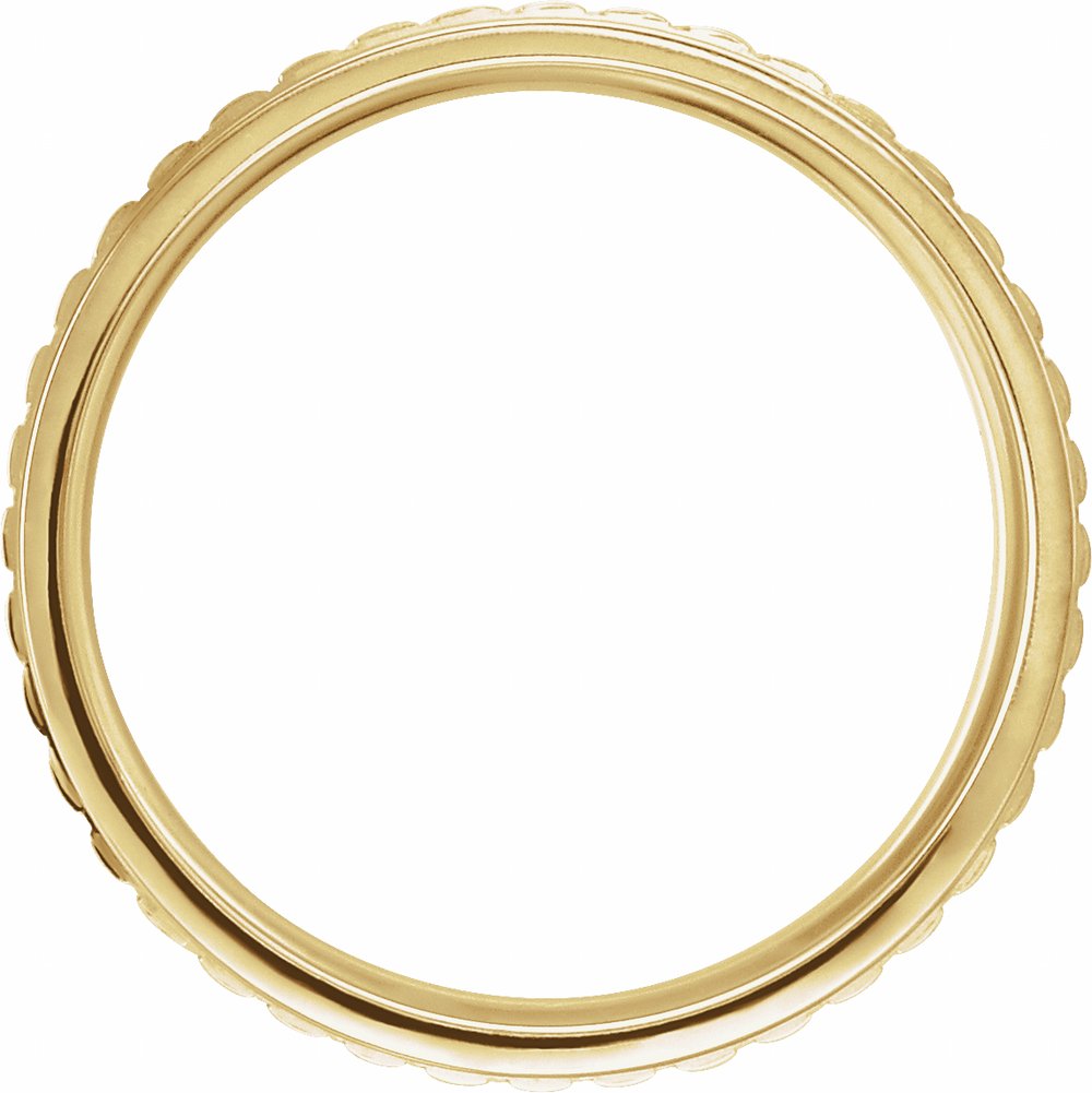 18K Yellow Gold 6 mm Stepped-Edge Grooved Flat Band Size 11.5