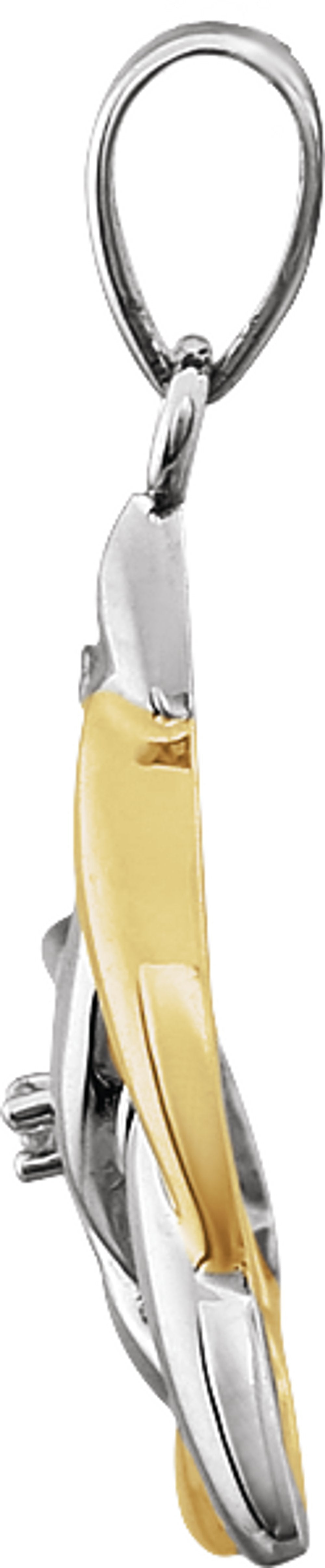 14K White/Yellow Gold .004 CT Natural Diamond Celtic-Inspired Pendant