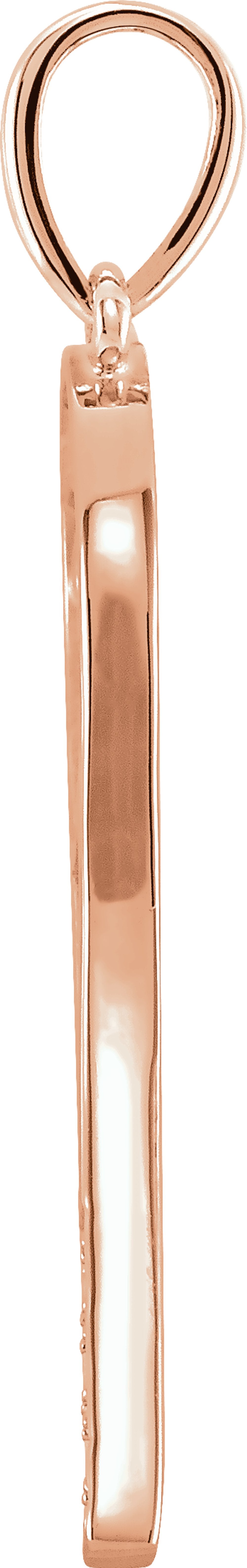 14K Rose Gold .01 CTW Natural Diamond Tennis Racket Charm/Pendant