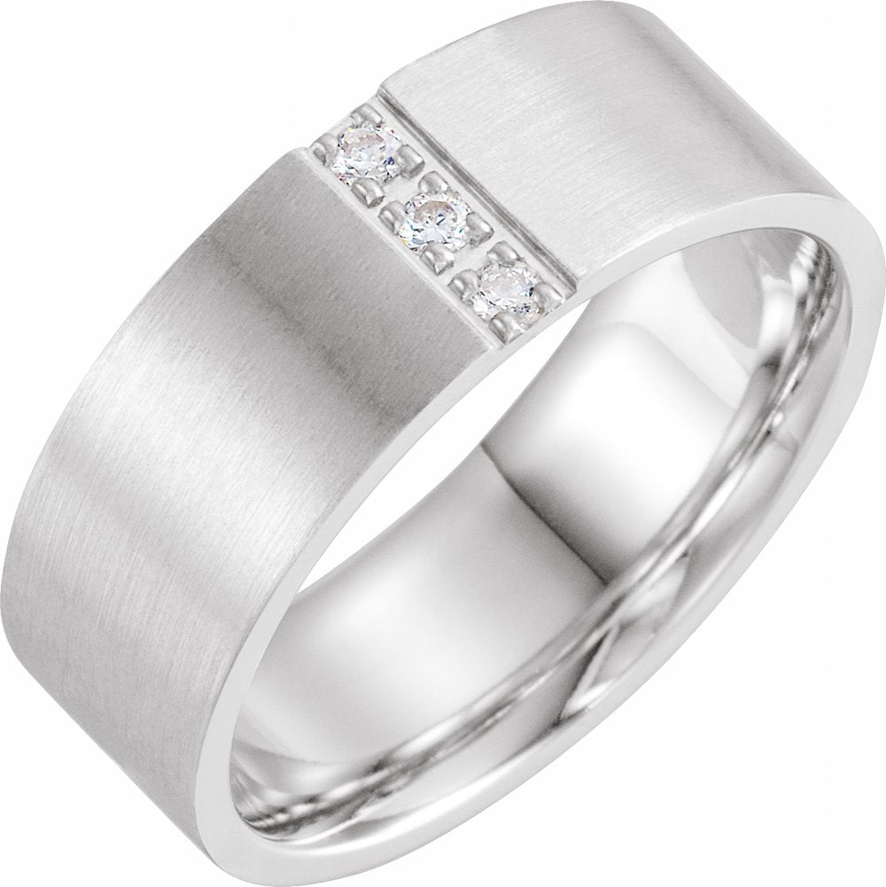 14K White Gold 1/10 CTW Natural Diamond Band Size 10