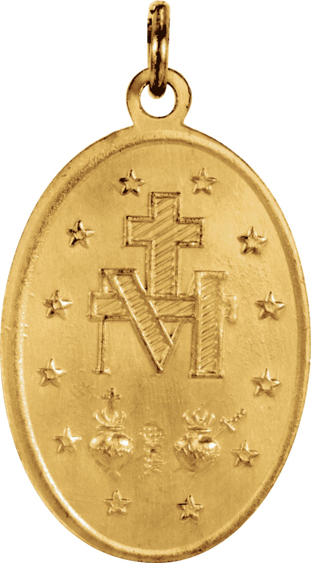 14K Yellow Gold 19x14 mm Oval Miraculous Medal