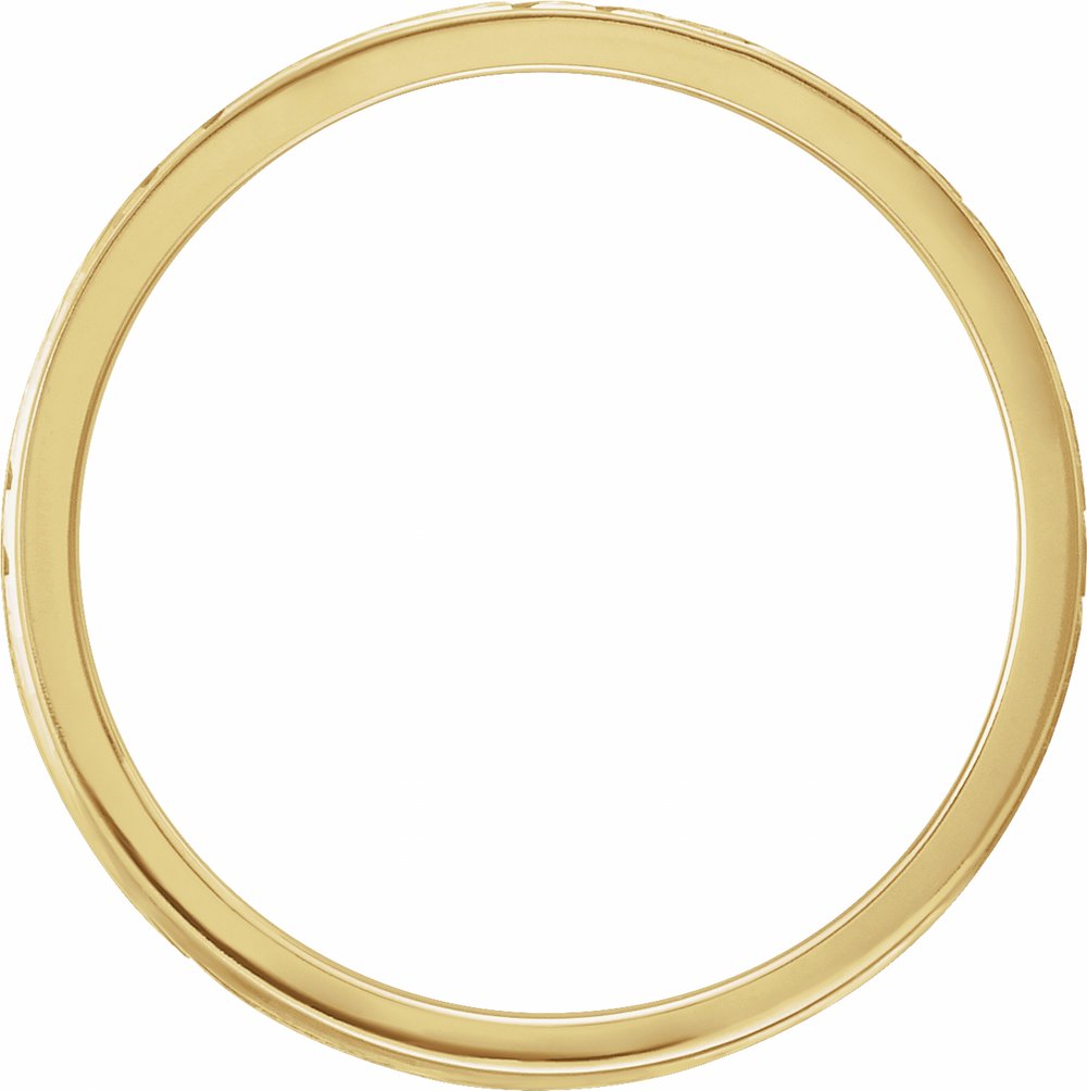 14K Yellow Gold 6 mm Diagonal Grooved Flat Band Size 8