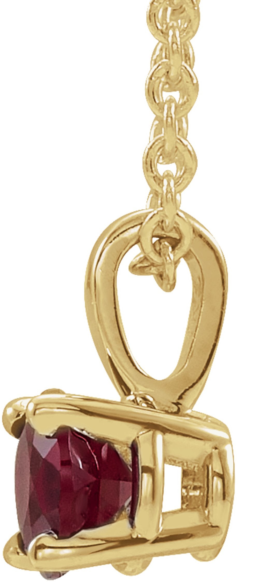 14K Yellow Gold 4 mm Natural Ruby 16-18" Necklace