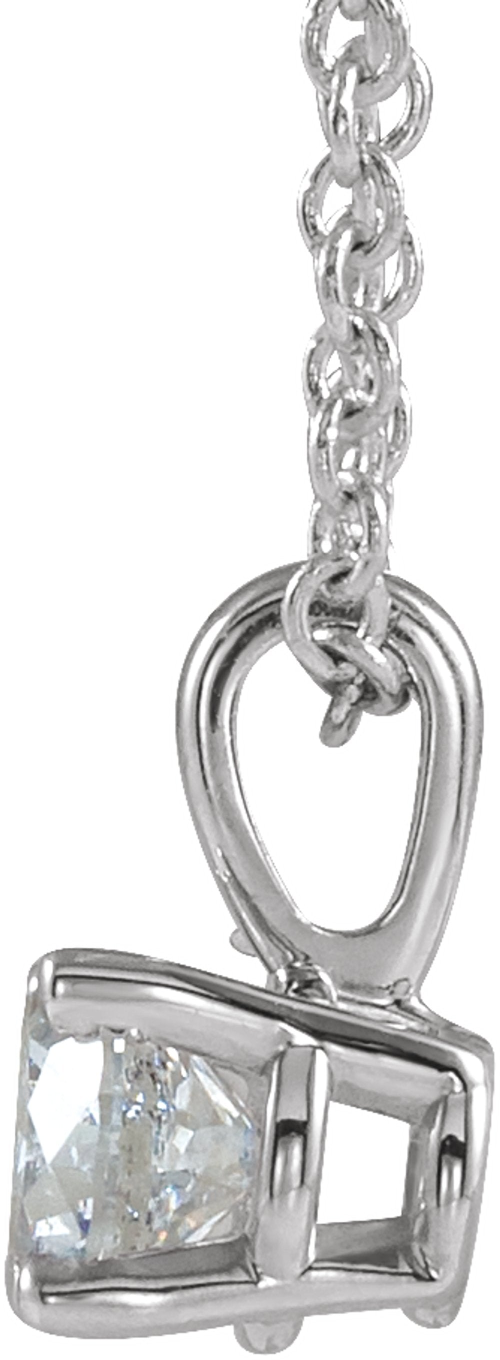 Sterling Silver 5 mm Imitation Diamond 16-18" Necklace